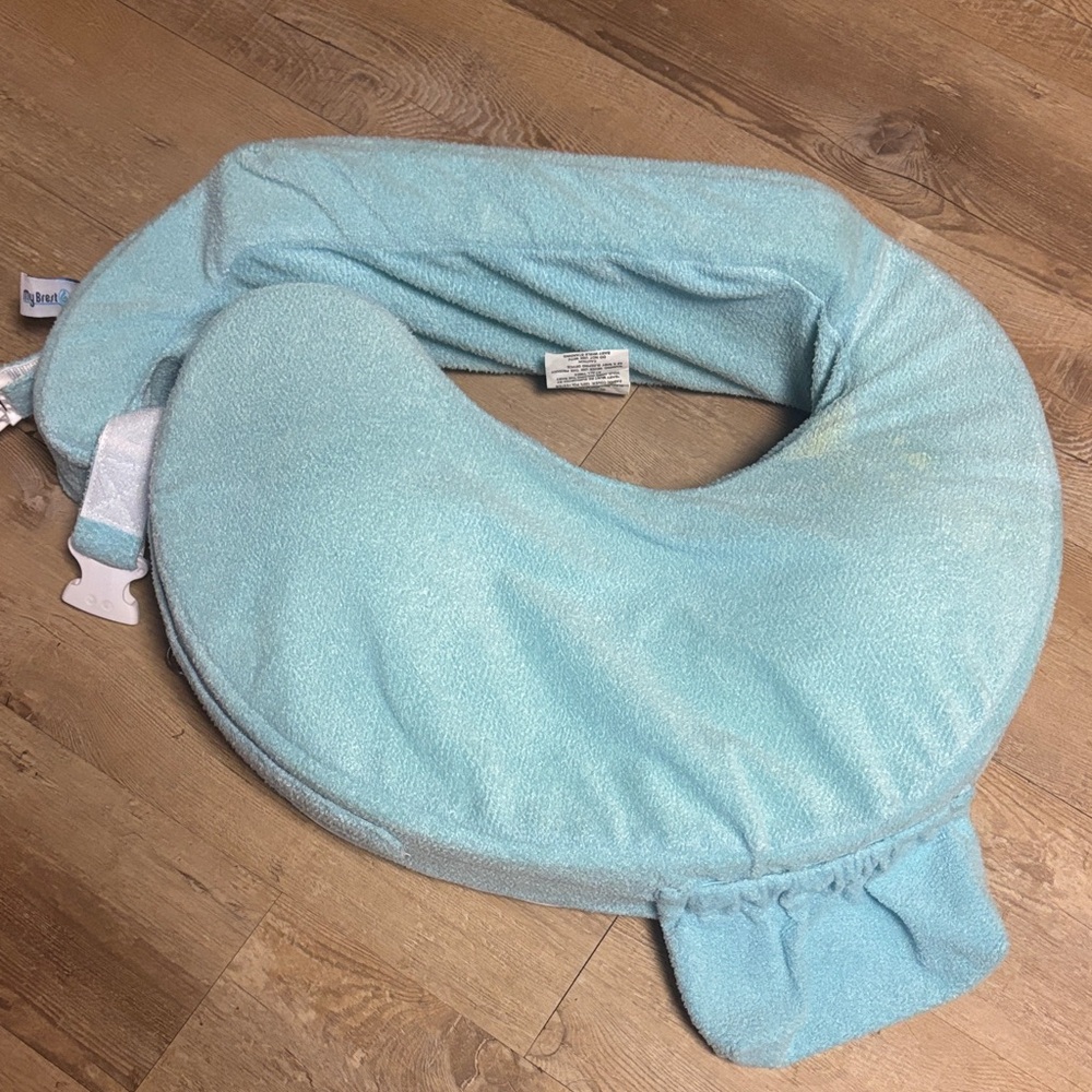 Soft Baby Nursing Pillow in Light Blue